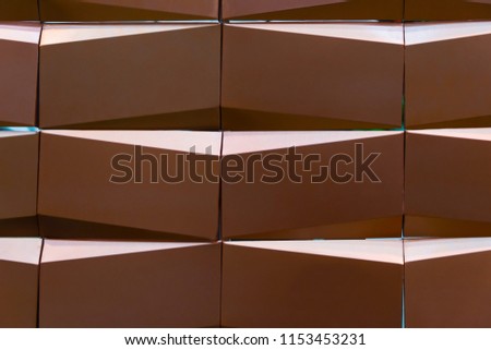Creative copper geometry texture pattern wall decoration made by plastic for background