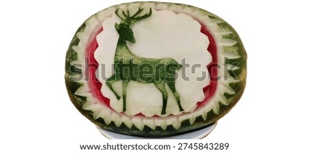 Creative Deer Shape Watermelon Carving – Decorative Edible Sculpture