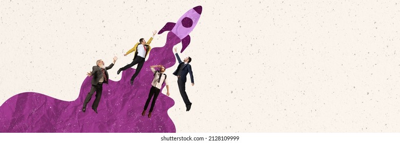 Creative design. Group of employees, analytics working on launching of new business project. Creating profitable business strategy together. Concept of career development, teamwork, success - Shutterstock ID 2128109999