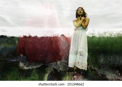 Creative double exposure portrait