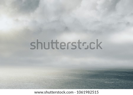 Image, Stock Photo lonely road in winter, lofoten