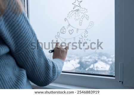 Similar – Image, Stock Photo Unrecognizable woman with mental disorder and suicidal thoughts under a dark storm cloud