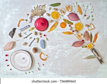 Creative Flat Lay Composition on White Scratchy Background
