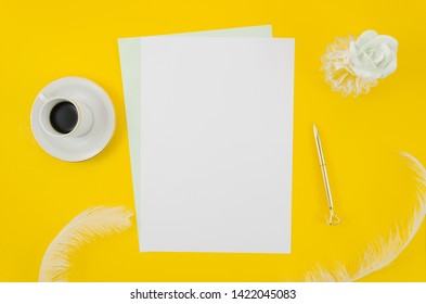 Creative flat lay paper mockup