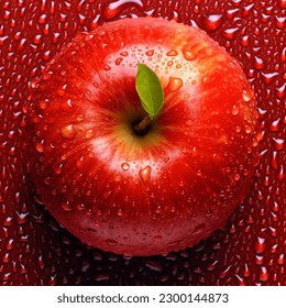 Creative fruits composition. Close up of Beautiful red whole apple glistering with dew water droplet. flat lay top view. seamless
 - Powered by Shutterstock