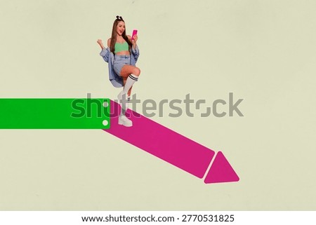 Creative full artwork pop collage of inexperienced businessman businesswoman stand arrow decline statistics economy crisis.