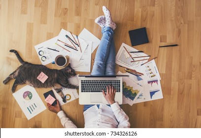 Creative and fun working concept - Shutterstock ID 734326126
