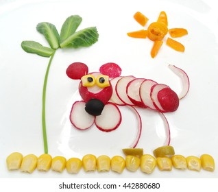 creative funny vegetable food snack with radish dog - Powered by Shutterstock