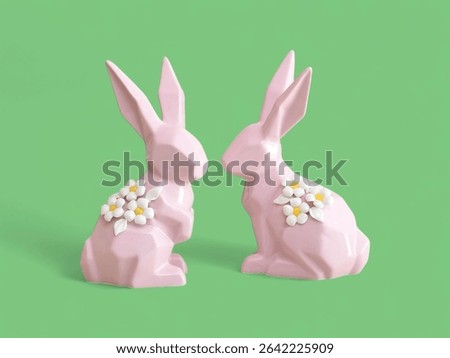 Creative Geometric Section Rabbit Shape Decorative Ornament Ceramic Decoration
