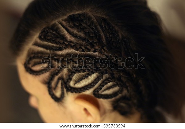 Creative Hairstyle Temple Short Hair Designer Stock Photo Edit