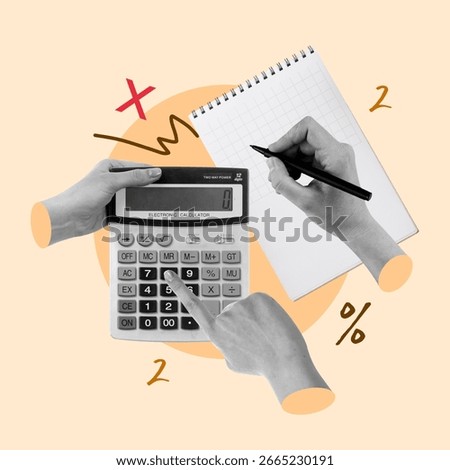 Creative, hands, calculating, calculator, notepad, abstract, analyze, calculator, calculate, combine, composition, accounting, creativity, digitalization, education, style, study, finance, economy