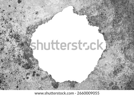 Creative Hole Frames with Rough Concrete Wall Texture with Natural Imperfections. Ideal for Creative Project or Design.