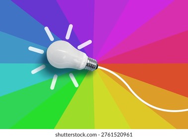 Creative idea light bulb on vibrant bluebackground – symbolizing inspiration, planning, and innovative thinking for success 