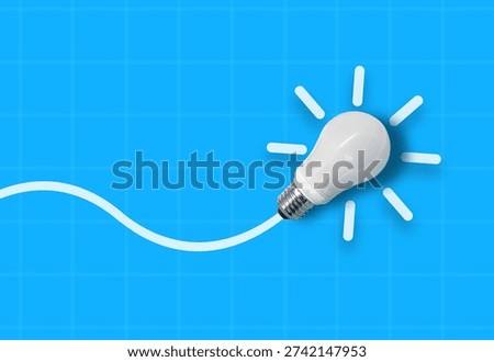 Creative idea light bulb on vibrant bluebackground – symbolizing inspiration, planning, and innovative thinking for success