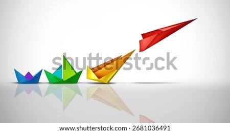 Creative Innovative Solution and Innovation And Breakthrough Progress as a Business Development Concept and growth strategy or taking off success as a motivational metaphor a start up taking off.
