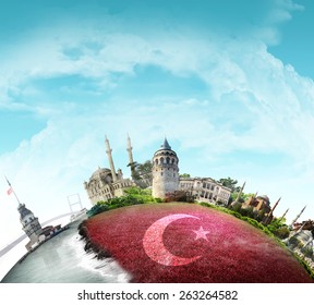 Creative Istanbul, Turkey Flag, Istanbul View Background