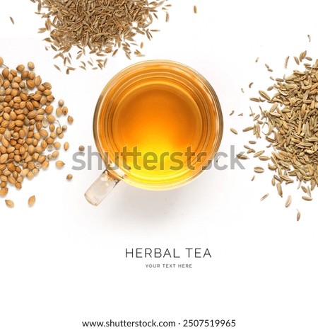 Creative layout made of a Ayurvedic tea on the white background. Food concept. Macro concept.