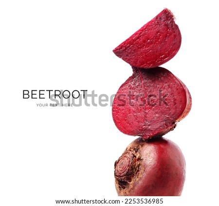 Creative layout made of beetroot on the white background. Flat lay. Food concept. Macro  concept.