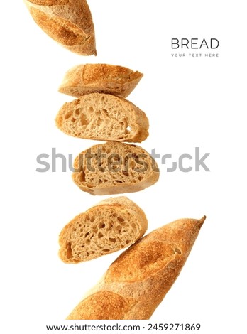 Creative layout made of bread on the white background. Food concept. Macro concept.