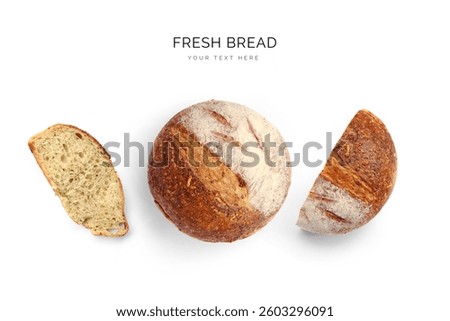 Creative layout made of bread on the white background. Flat lay. Food concept.