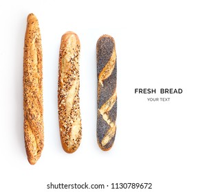 Creative layout made of breads baguette. Flat lay. Food concept. - Powered by Shutterstock