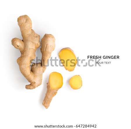 Creative layout made of ginger. Flat lay. Food concept. ストックフォト © 