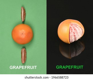 Creative layout made of grapefruit. High resolution photo. Full depth of field.