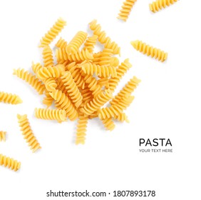 Creative Layout Made Of Pasta On The White Background. Flat Lay. Food Concept.