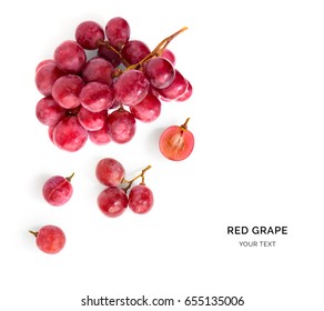 Creative layout made of red grape. Flat lay. Food concept. - Shutterstock ID 655135006