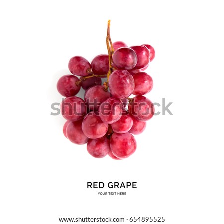 Creative layout made of red grape. Flat lay. Food concept.