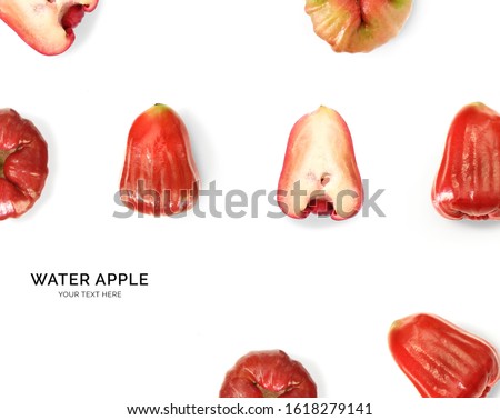Creative layout made of water apple. Flat lay. Food concept.
