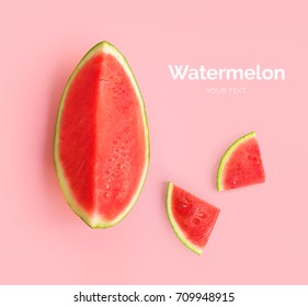 Creative layout made of watermelon. Flat lay. Food concept. Watermelon on pink background. - Powered by Shutterstock