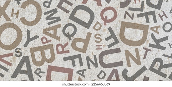 Creative and modern background with letters.	 - Shutterstock ID 2256463369