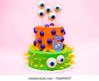 Creative monster kids two tiered cake