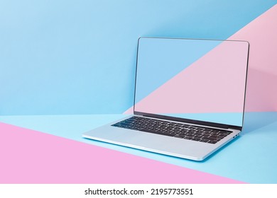 Creative Mosaic Color Background Laptop Transparent Screen Scene