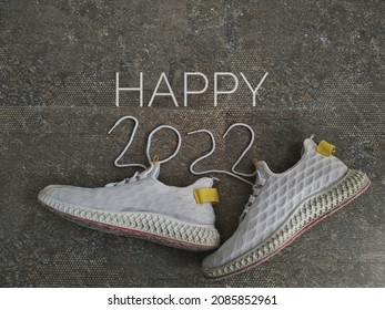 Creative New Year 2022 Poster for Footwear brands and Companies for advertisement. 