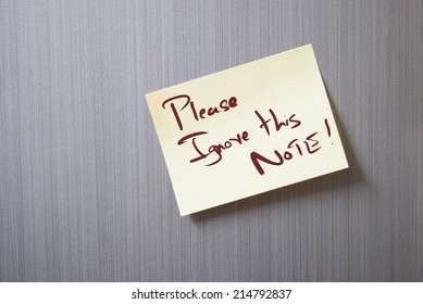 a creative note saying please ignore this note