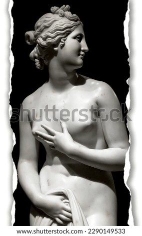 Creative picture of Venus statue - classical Greek statue of young beautiful woman