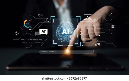 A creative platform powered by a generative AI brain. Users can enter prompts to generate content like images, interact with chatbots, and visualize data analytics. Parse
