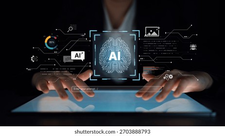 A creative platform powered by a generative AI brain. Users can enter prompts to generate content like images, interact with chatbots, and visualize data analytics. Parse
