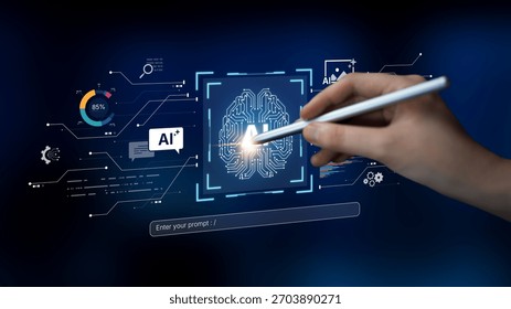 A creative platform powered by a generative AI brain. Users can enter prompts to generate content like images, interact with chatbots, and visualize data analytics. Parse
