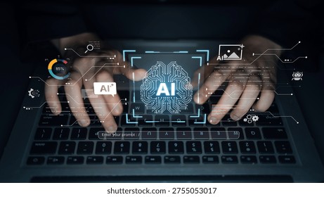 A creative platform powered by a generative AI brain. Users can enter prompts to generate content like images, interact with chatbots, and visualize data analytics. Parse