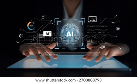 A creative platform powered by a generative AI brain. Users can enter prompts to generate content like images, interact with chatbots, and visualize data analytics. Parse