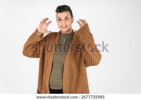 Creative professional gesticulating while sharing an idea