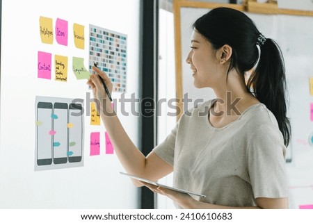 Creative professional planning app development with sticky notes
