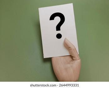 Creative Question Mark Concept Isolated on Clean Background Depicting Doubt, Search for Answers, Knowledge Inquiry, and Critical Thinking Metaphor. 