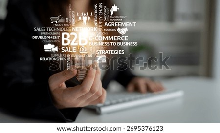 A creative representation of B2B commerce, highlighting sales strategies, development, and networking opportunities with an innovative light bulb concept symbolizing ideas. Tessel