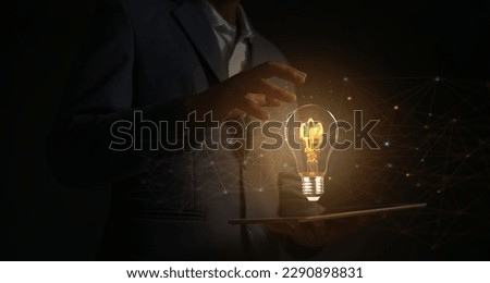 Creative solutions or ideas for designing innovative web banners or hand-drawn landing page templates coming out of tablet screens with colorful abstract geometric bulbs and leading lines.	