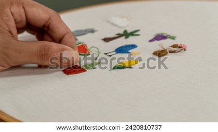Creative Stitching: Women's Handcrafted Patterns with Embroidery Hoop