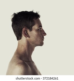 Creative style portrait profile of a man - Shutterstock ID 372184261